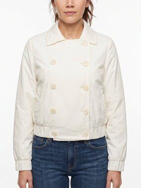 Vintage Y2K 90'S MARTIN + OSA White Puffer Double Breast Button Coat Jacket  S